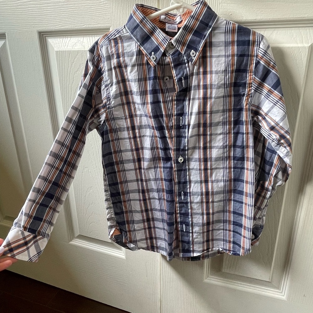 Plaid Kids Shirt - Blue and White